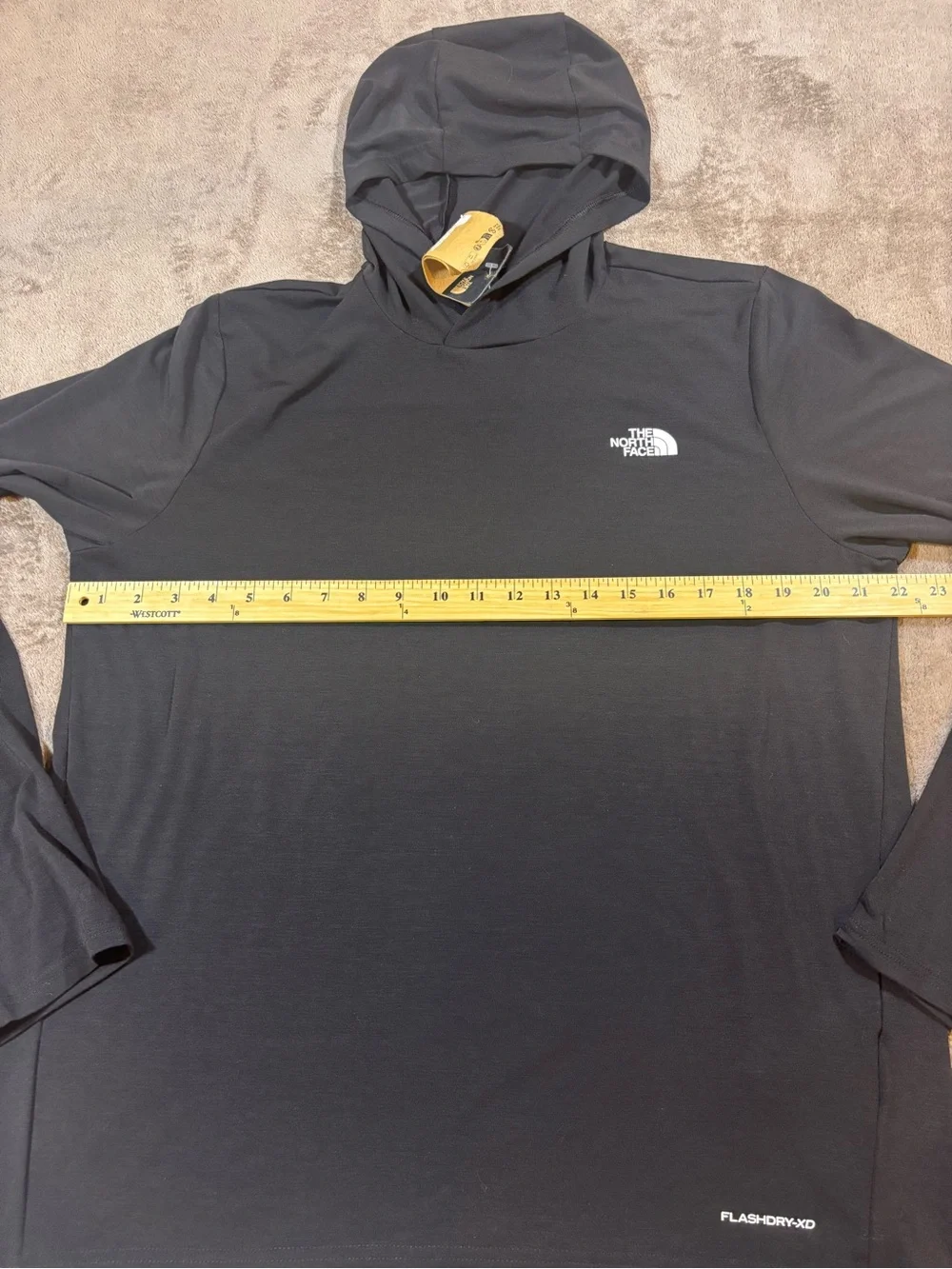 The North Face Black Hooded Long-Sleeve Performance Top FlashDry-XD Mens Large